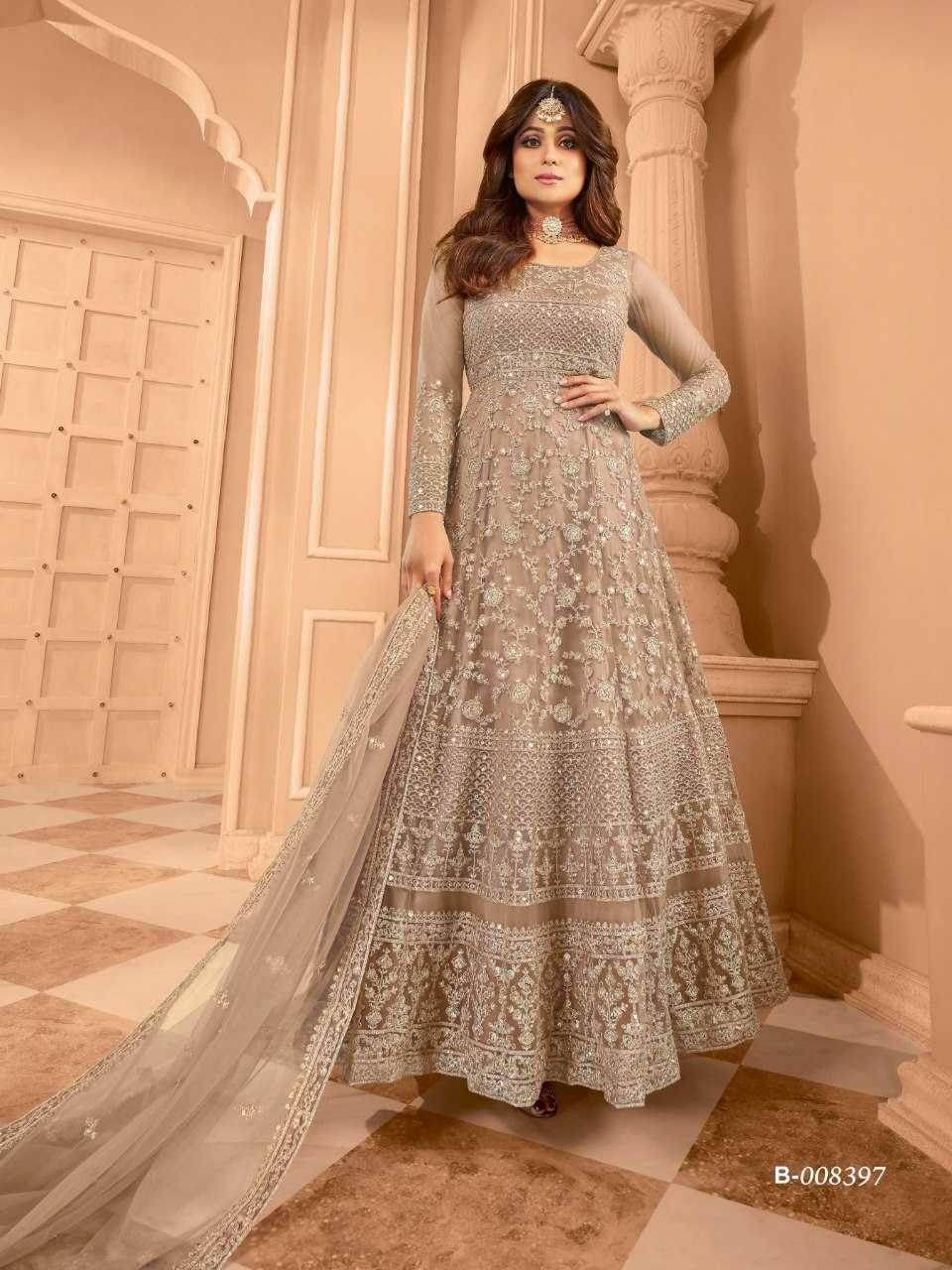 Japan Sartin Embroidery Anarkali Long Sequin Gown - MYLUXURY LANE ENTERPRISE